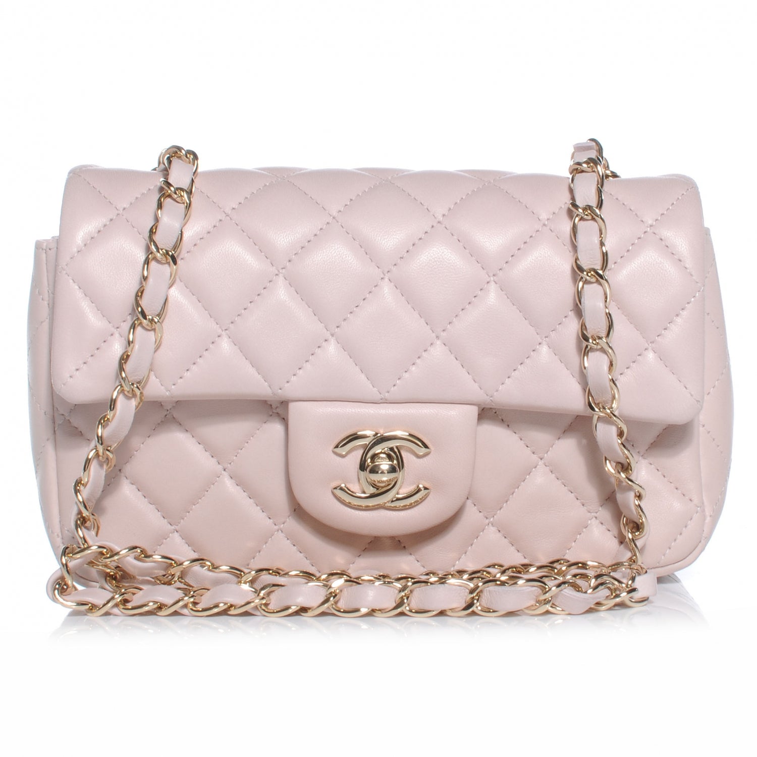 Chanel Lambskin Quilted New Mini Flap Light Pink 1 of 8