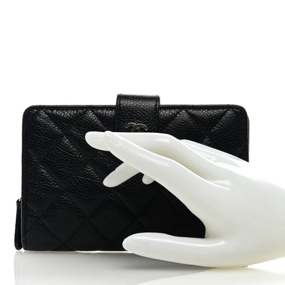 Chanel Caviar Quilted Zipped Pocket Wallet Black 2 of 7