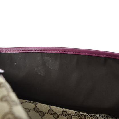 Gucci Monogram Margaux Calfskin Large Diaper Bag Beige Ebony Peonia Flower 17 of 17
