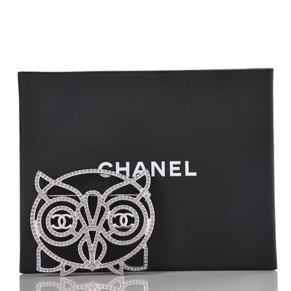 Chanel Strass Crystal Owl CC Brooch Purple 5 of 5