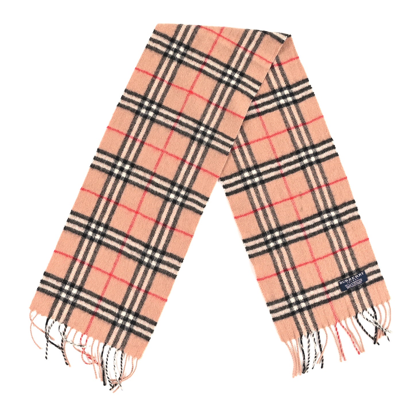 Wool House Check Fringe Scarf Camel