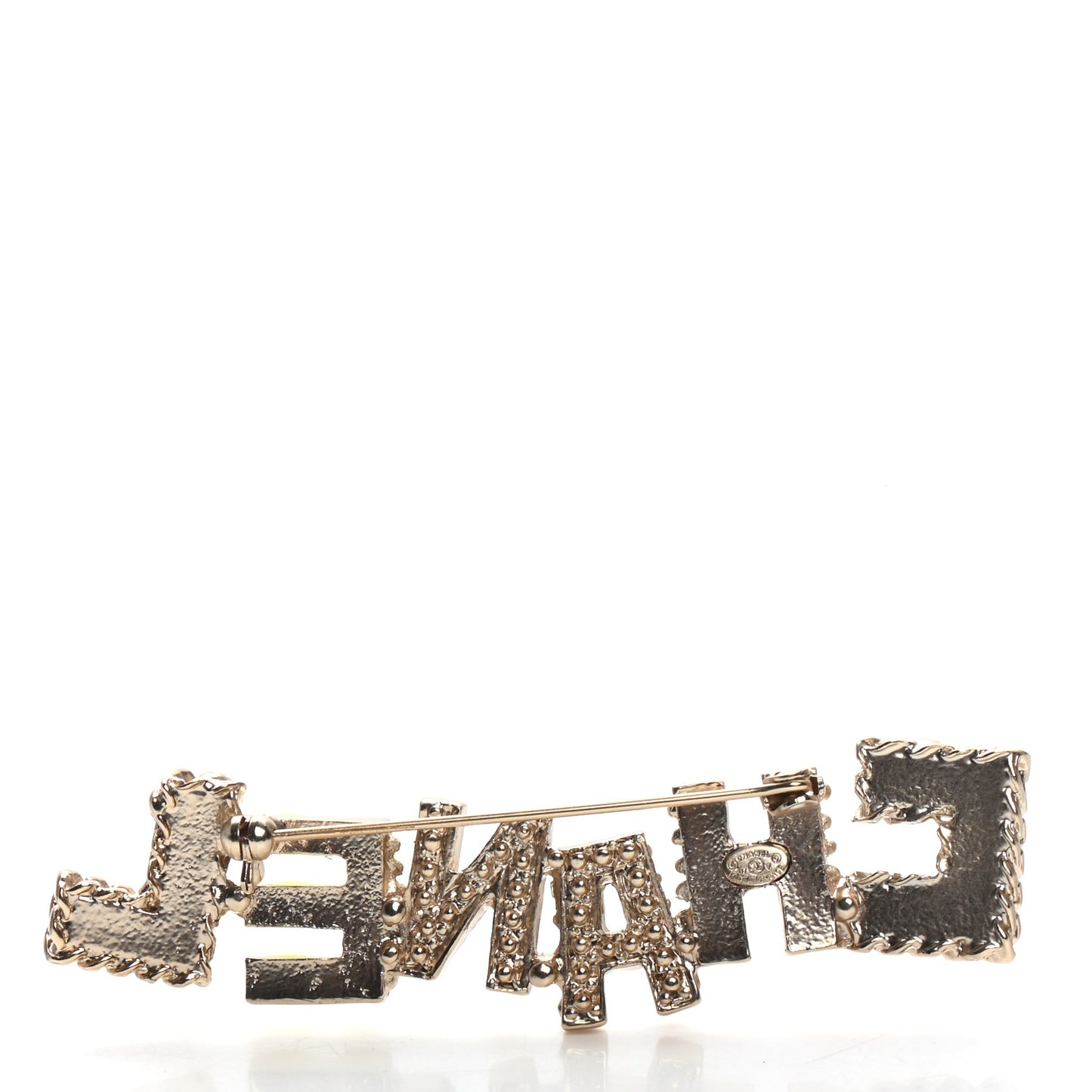 Pearl Enamel Logo Brooch Multicolor