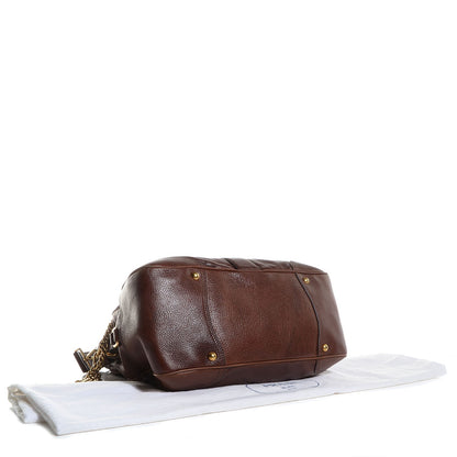 Prada Cervo Deerskin Animalier Large Satchel Cacao 4 of 12