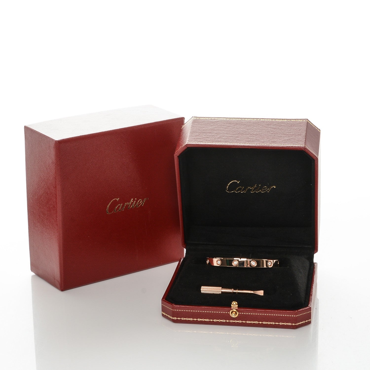 Cartier 18K Pink Gold 10 Diamond LOVE Bracelet 17 6 of 6