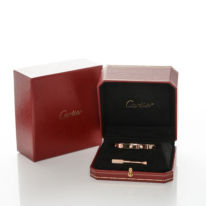 Cartier 18K Pink Gold 10 Diamond LOVE Bracelet 17 6 of 6