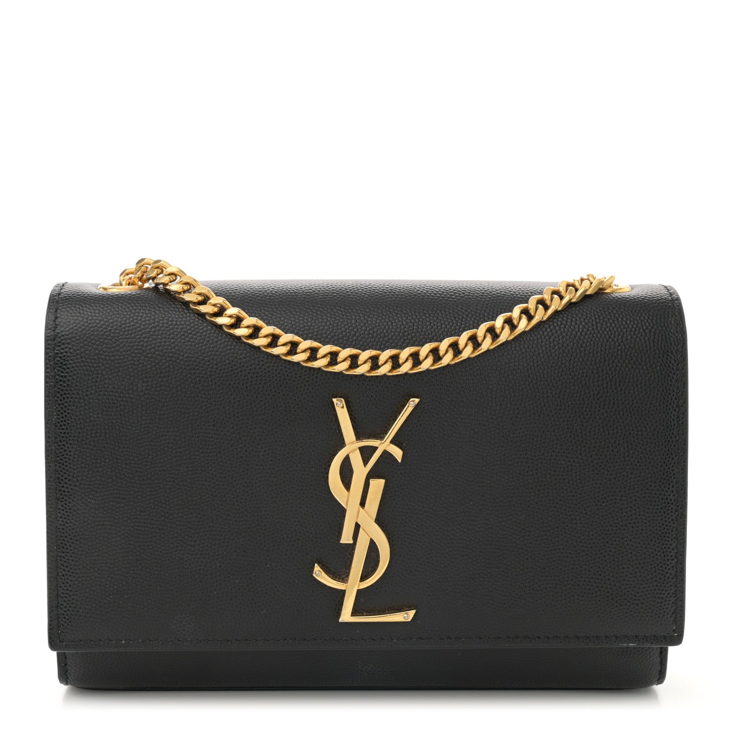 Saint Laurent Grain De Poudre Small Classic Monogram Kate Satchel Black 1 of 12