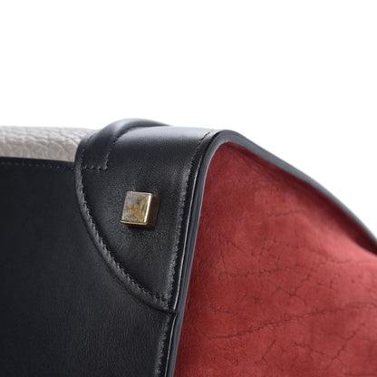 Celine Bullhide Calfskin Suede Mini Tri-Color Luggage Dark Ruby 12 of 13