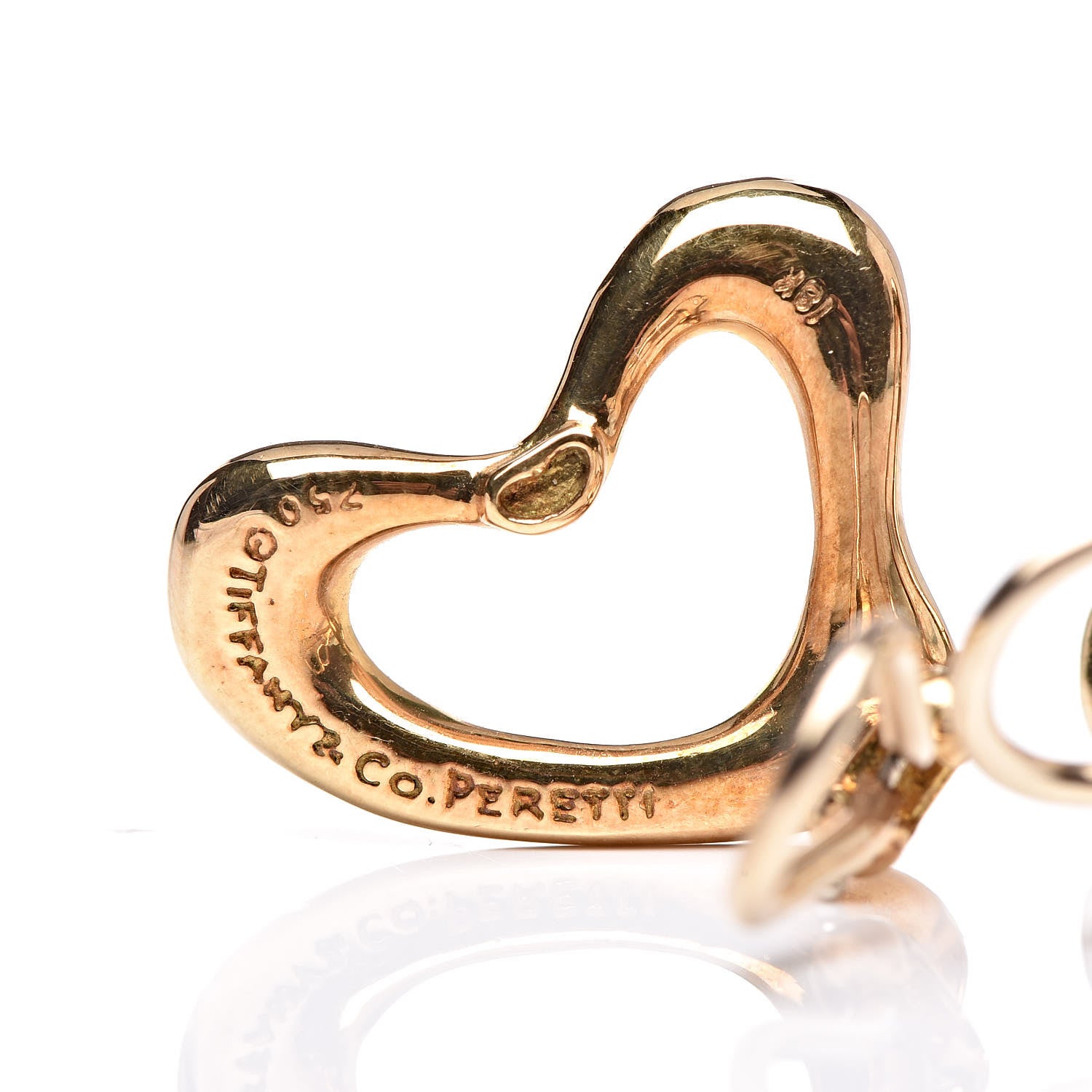 Tiffany 18K Yellow Gold 21mm Elsa Peretti Open Heart Clip-On Earrings 3 of 4