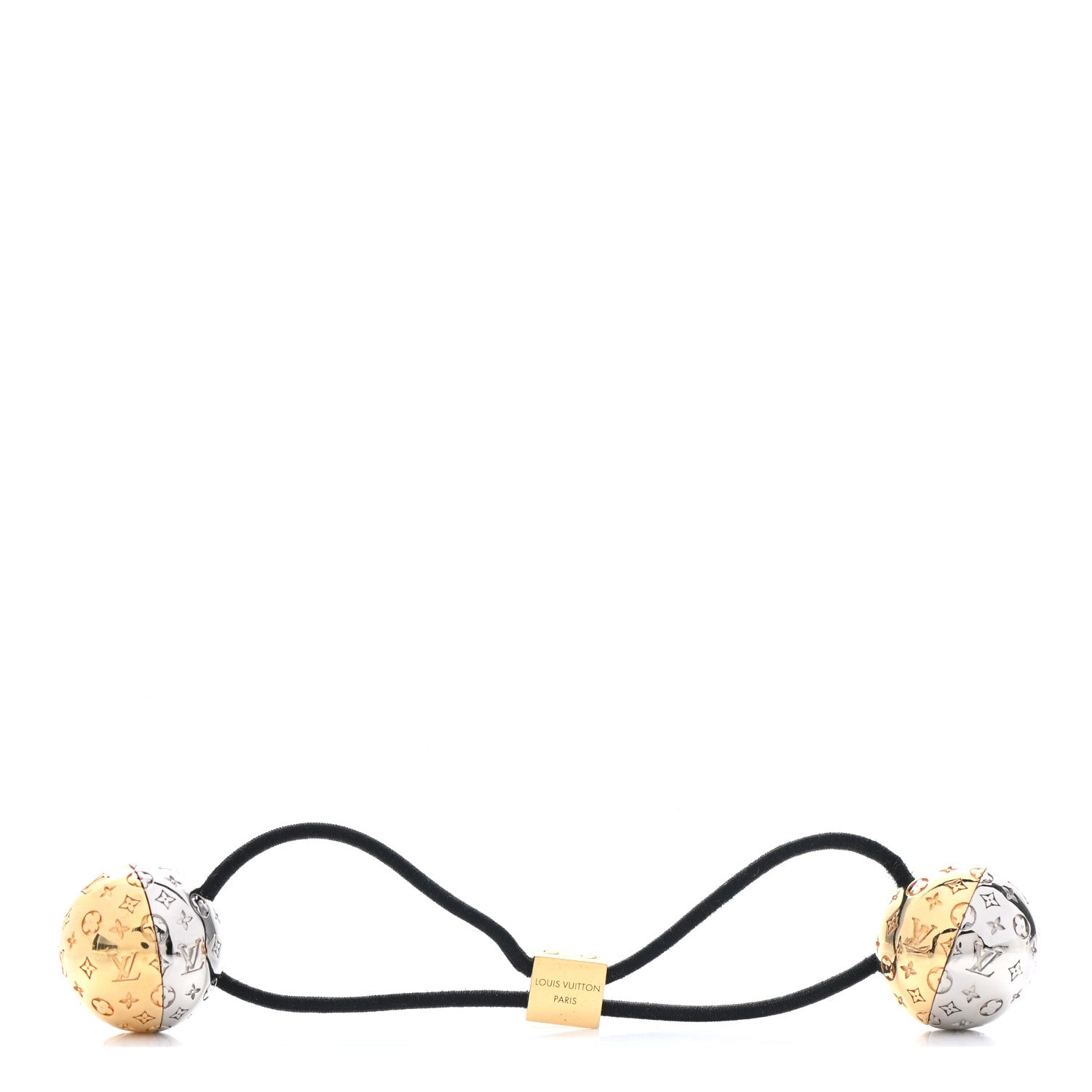 Louis Vuitton Planete LV Nanogram Chouchou Hair Tie Gold Silver 1 of 4