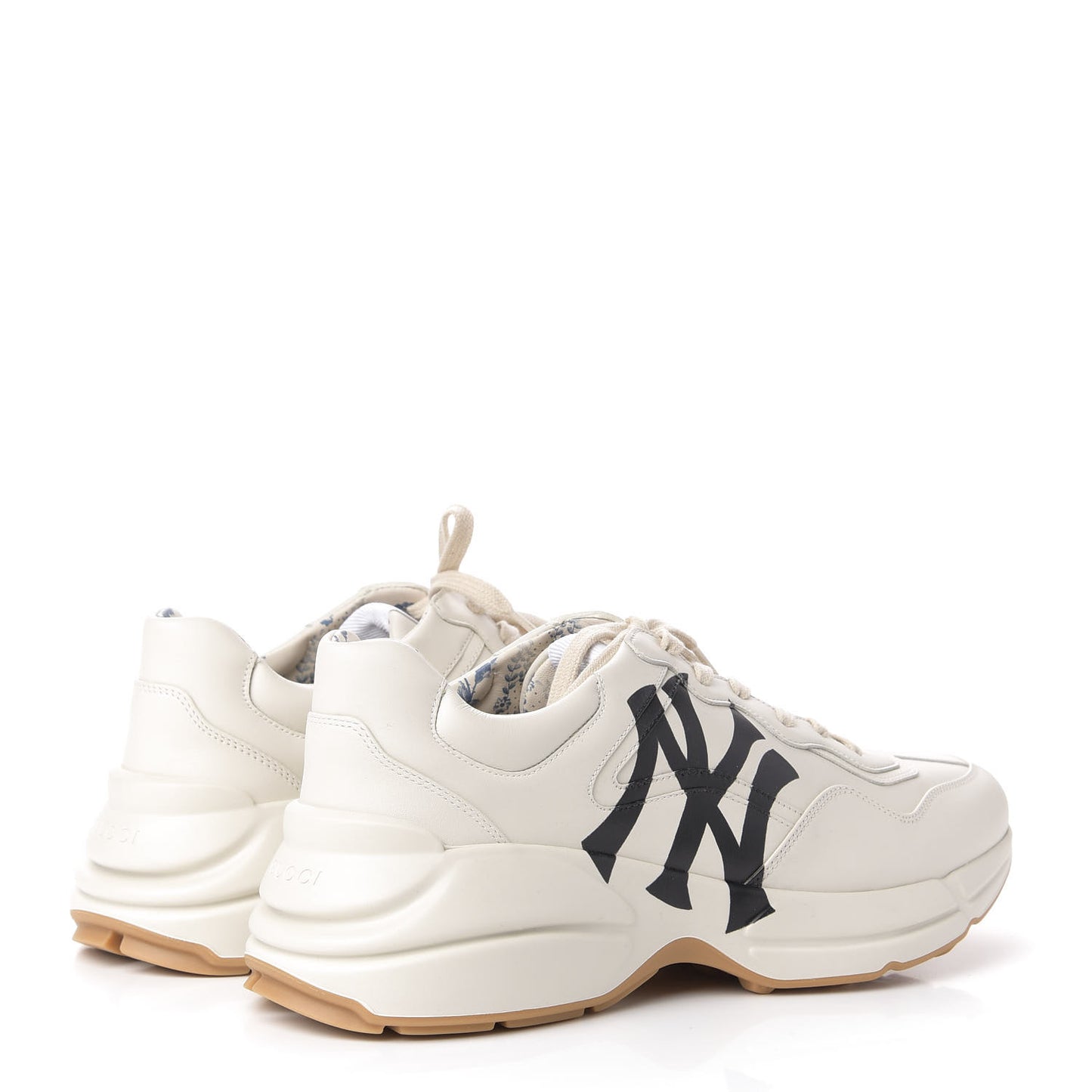 X MLB Calfskin NY Yankees Mens Rhyton Sneakers 9 Mystic White