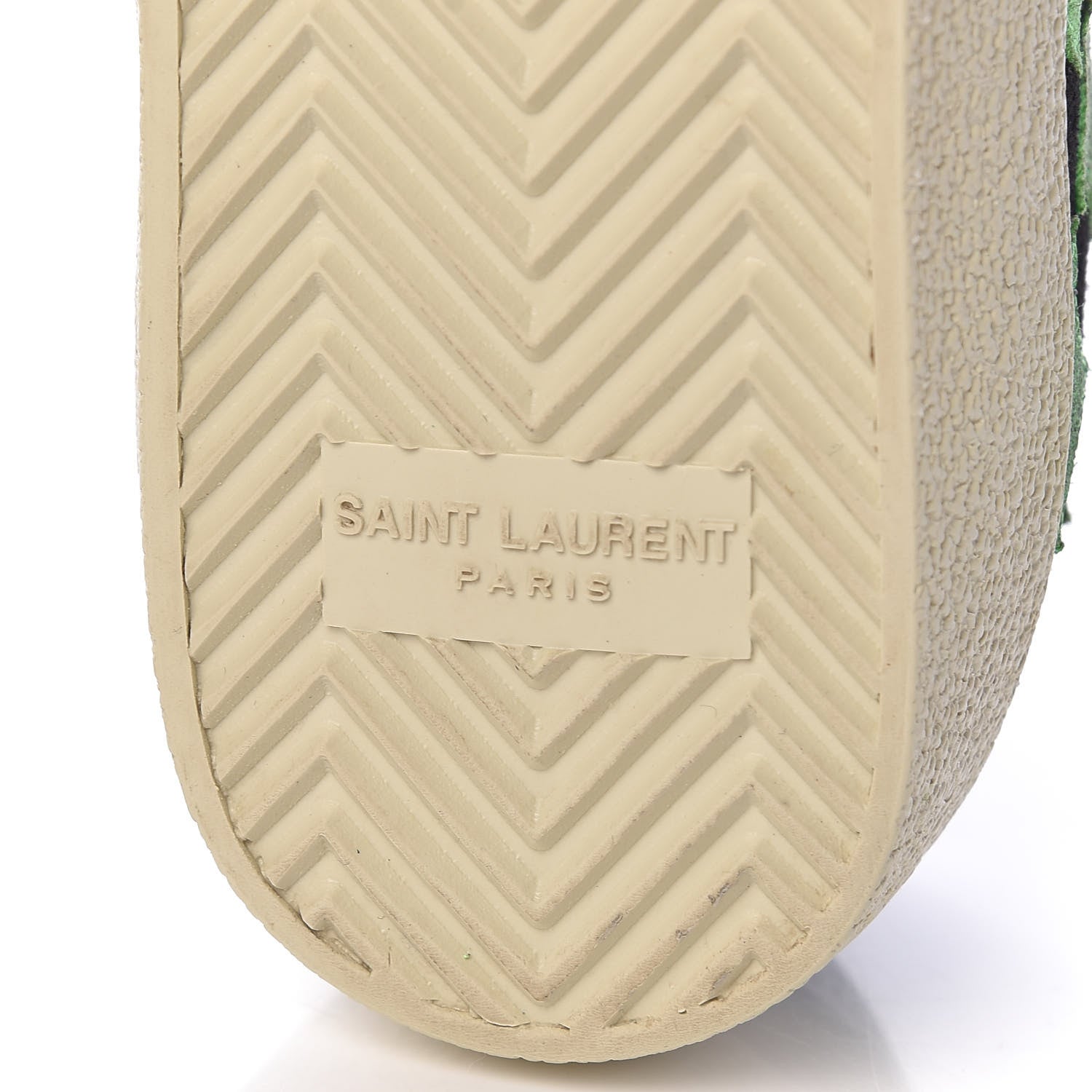 Saint Laurent Suede Star Court Sneakers 36.5 Black Green Fluo 8 of 11
