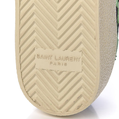 Saint Laurent Suede Star Court Sneakers 36.5 Black Green Fluo 8 of 11