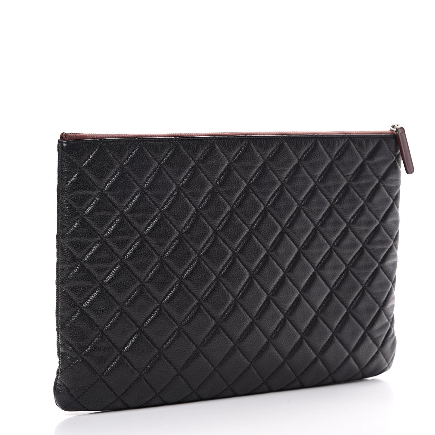 Caviar Quilted Large Cosmetic Case Black