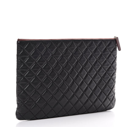 Chanel Caviar Quilted Large Cosmetic Case Black 3 of 13