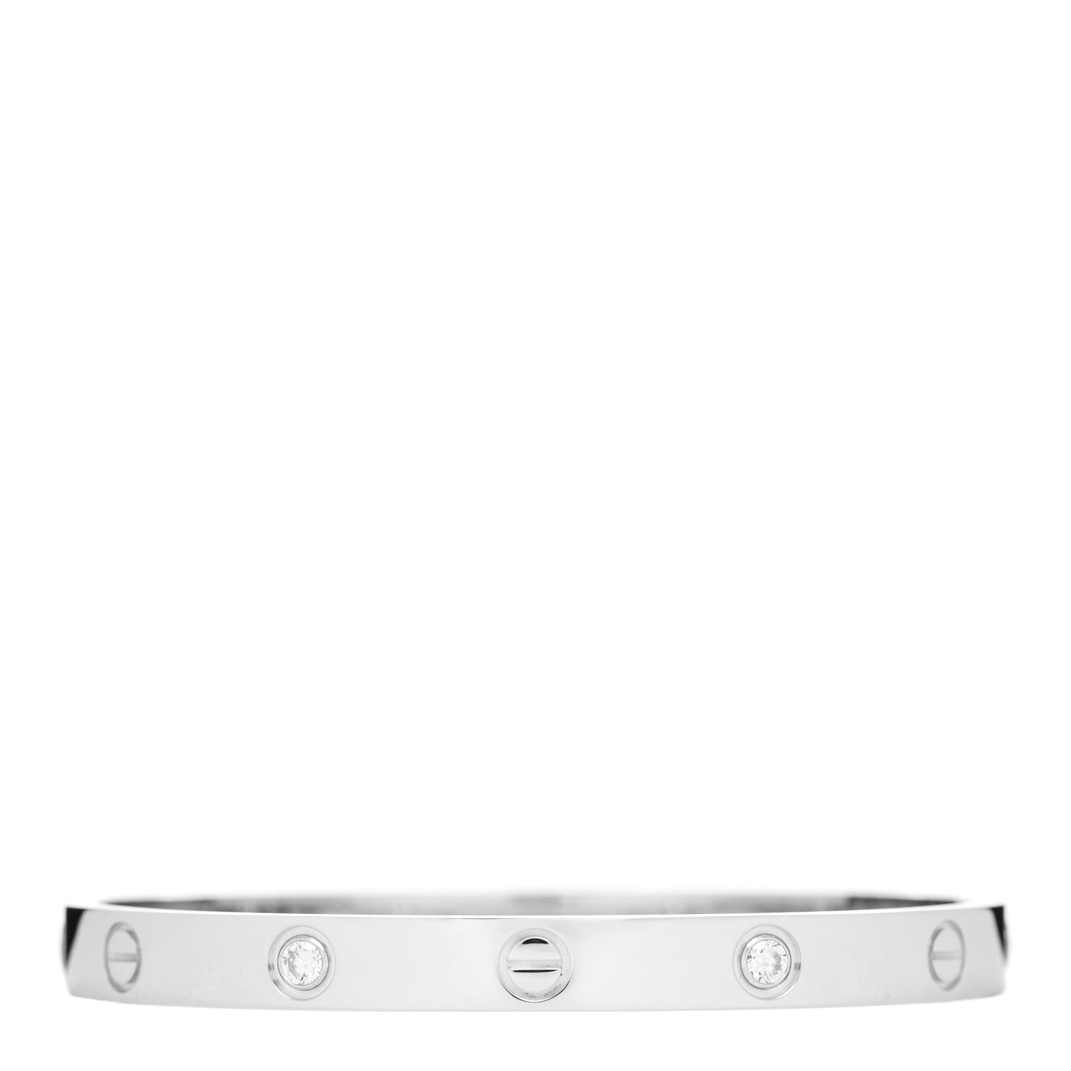 Cartier 18K White Gold 4 Diamond LOVE Bracelet 17 1 of 5