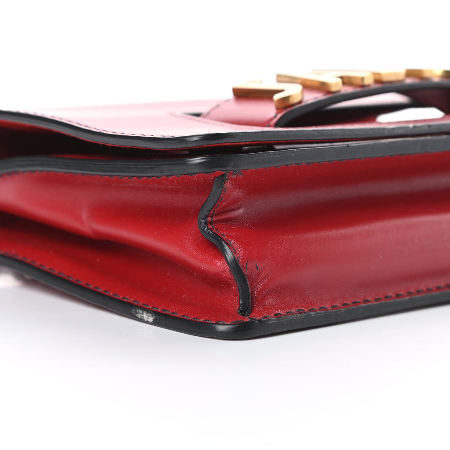 Calfskin J'Adior Chain Flap Bag Red