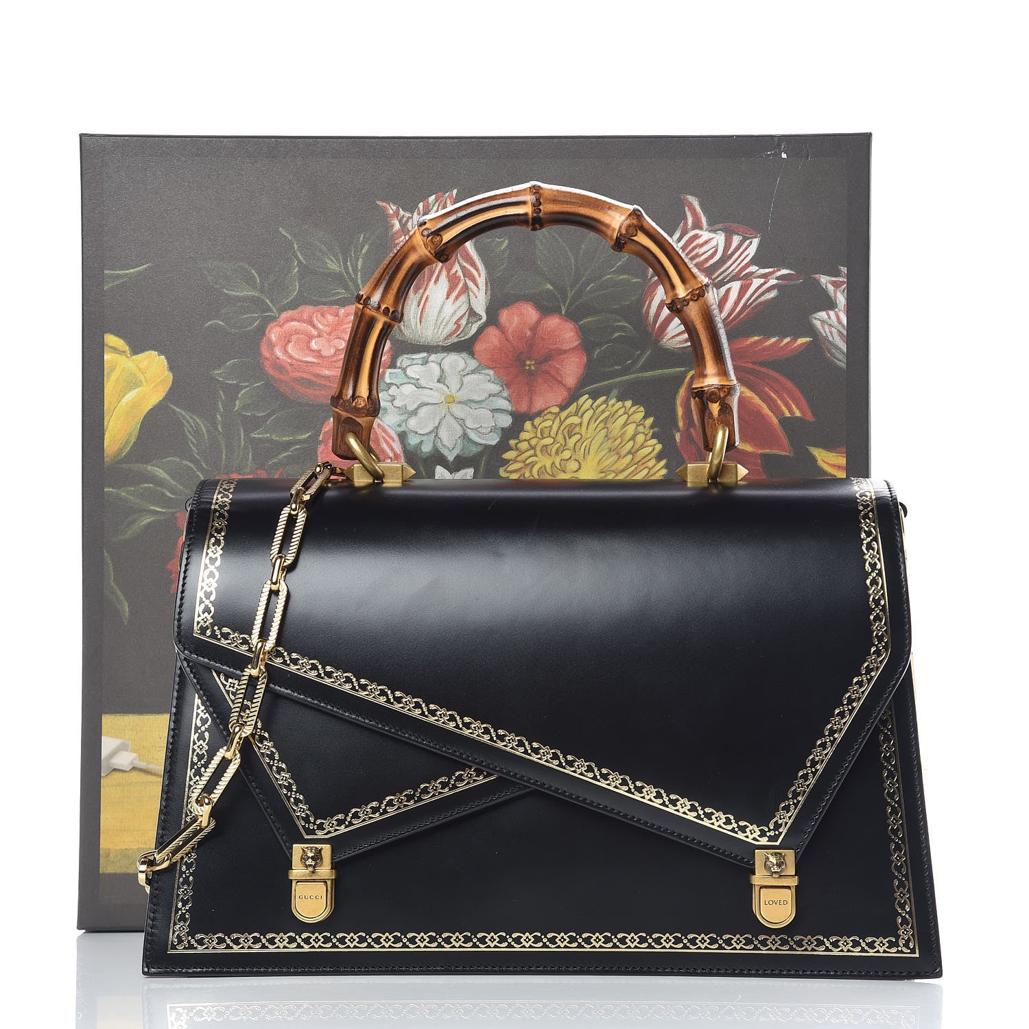 Gucci Smooth Calfskin Medium Ottilia Top Handle Bag Black 14 of 14