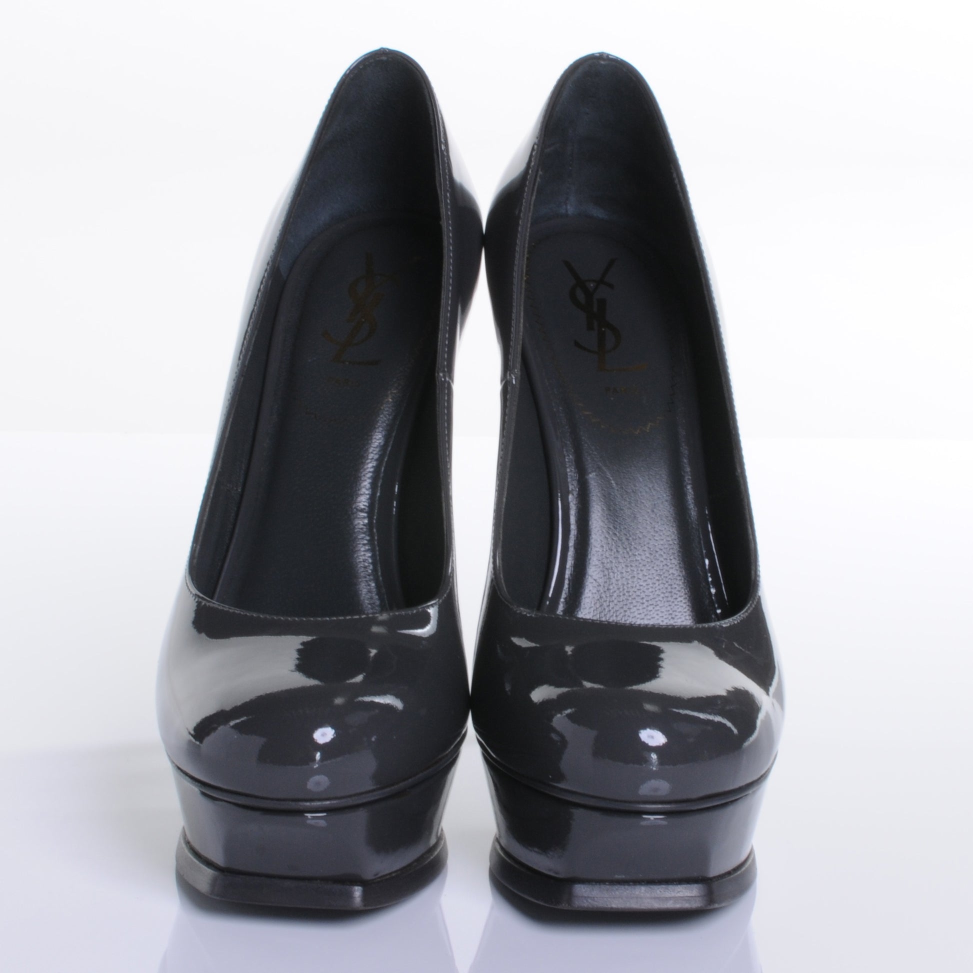 Saint Laurent Patent Tribute 105 Platform Pumps 39 Grey 2 of 6