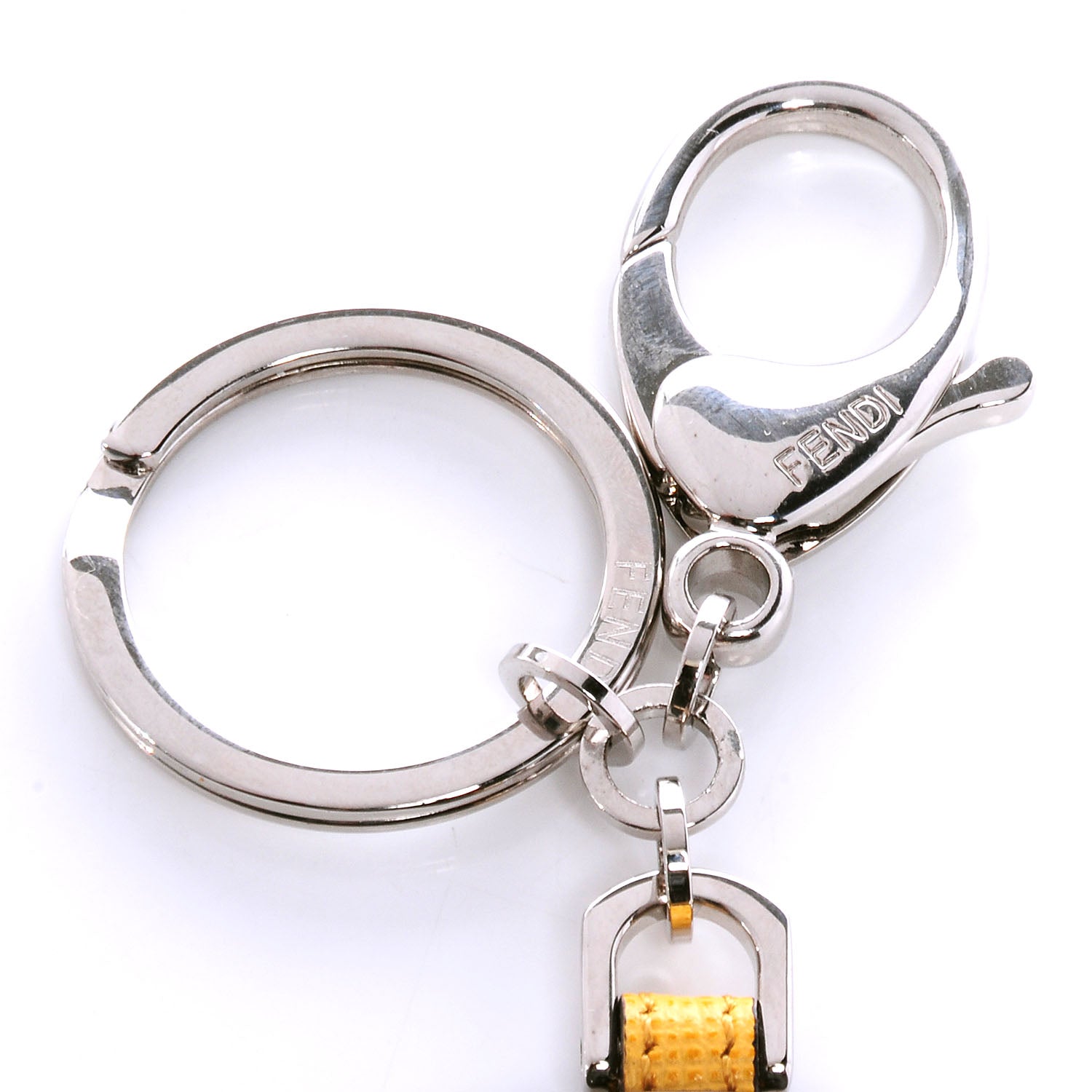 Fendi Saffiano Monster Key Chain Yellow 3 of 5