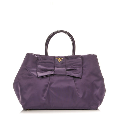 Prada Nylon Fiocco Bow Tote Viola 1 of 7