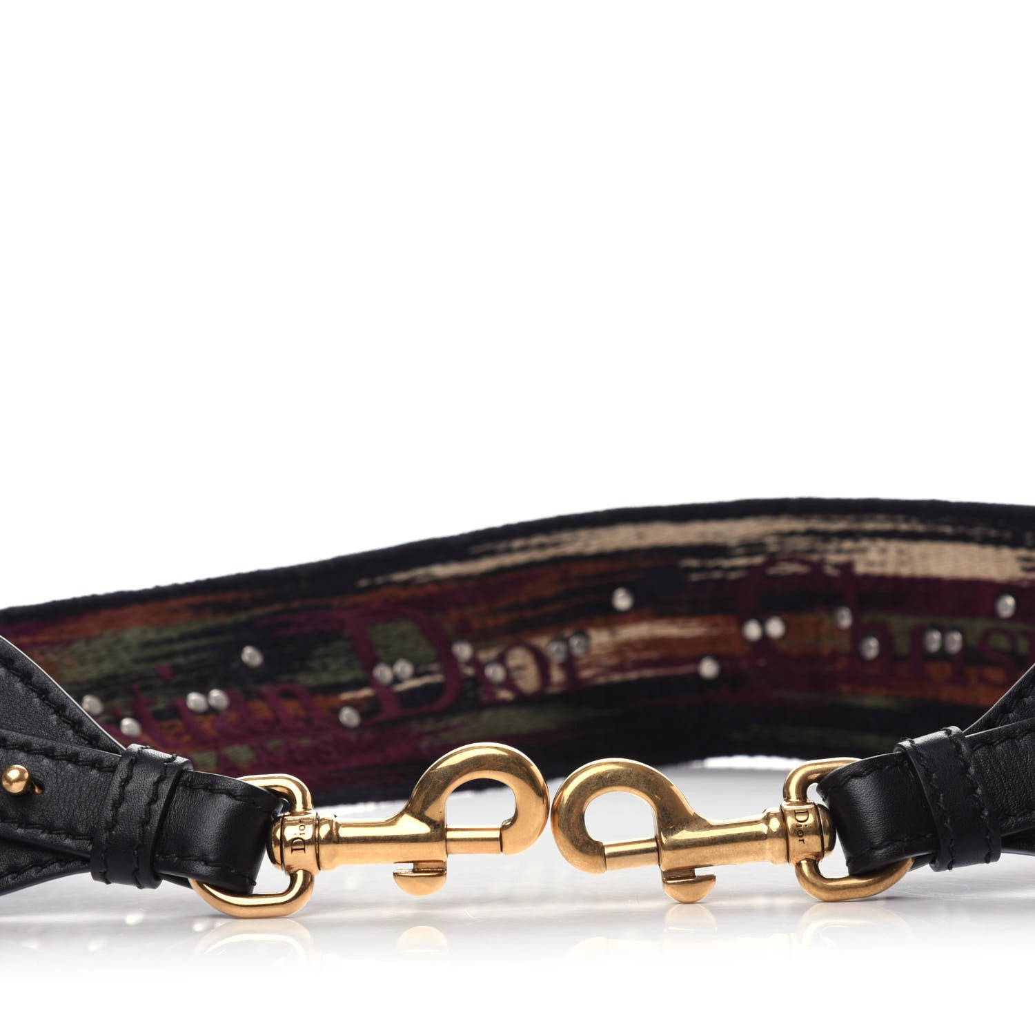 Christian Dior Canvas Studded Bohemian-Inspired Shoulder Strap Black 6 of 6