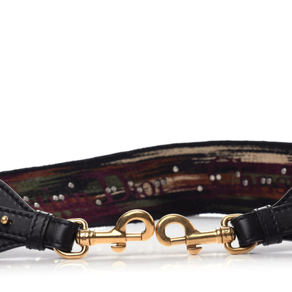 Christian Dior Canvas Studded Bohemian-Inspired Shoulder Strap Black 6 of 6