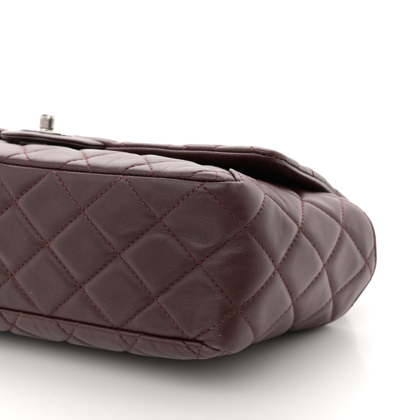 Lambskin Quilted Large Around Pockets Flap Burgundy