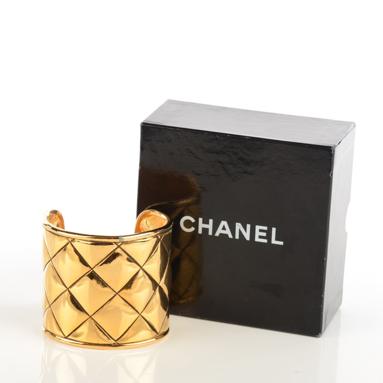 Chanel Quilted Cuff Gold 4 of 5