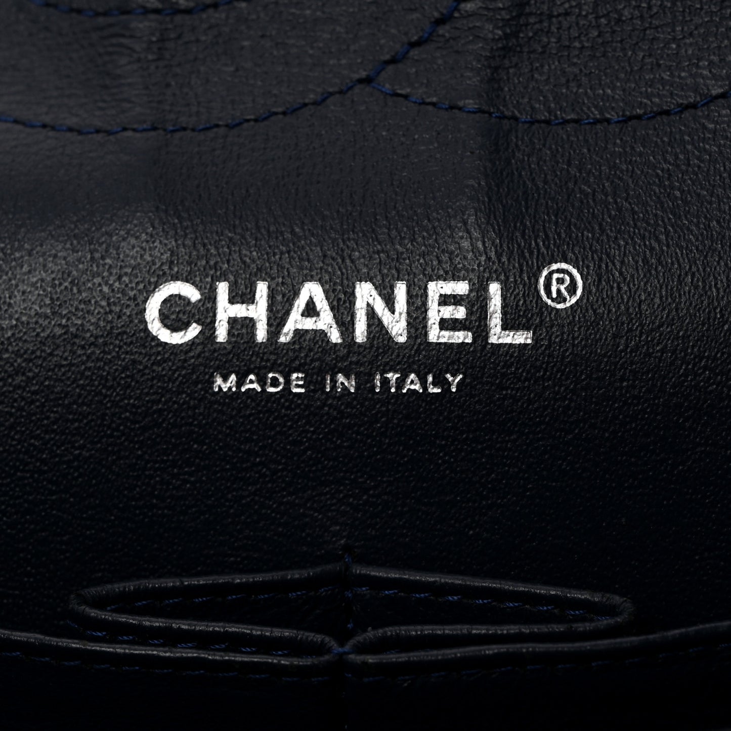 Patent Quilted Jumbo Double Flap Navy