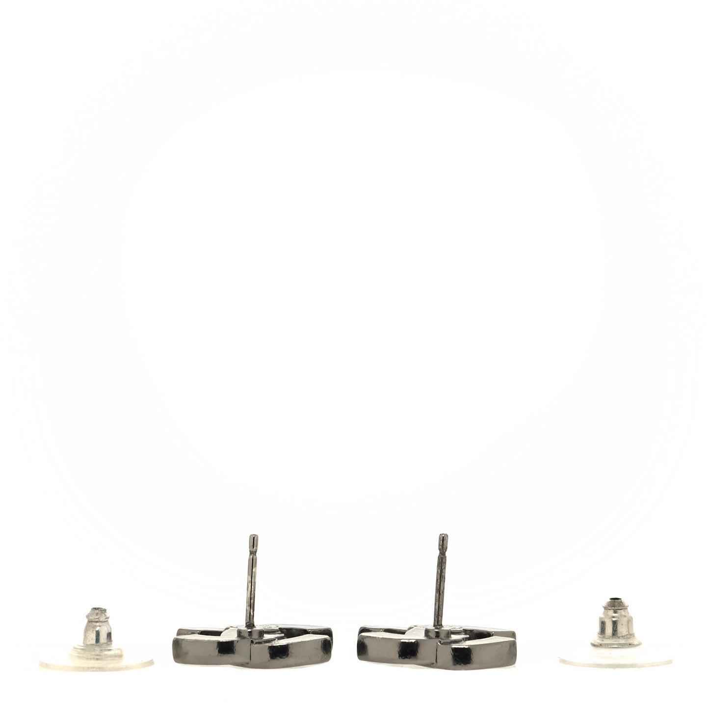 Ruthenium Crystal CC Earrings Black