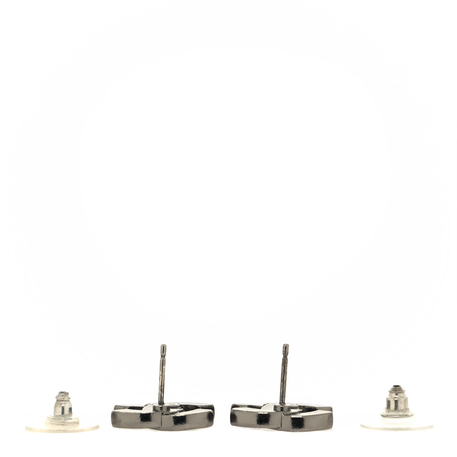 Chanel Ruthenium Crystal CC Earrings Black 3 of 4