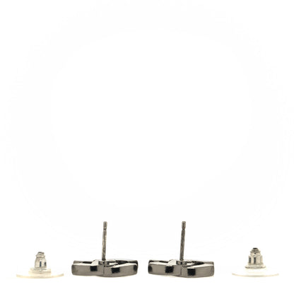 Chanel Ruthenium Crystal CC Earrings Black 3 of 4