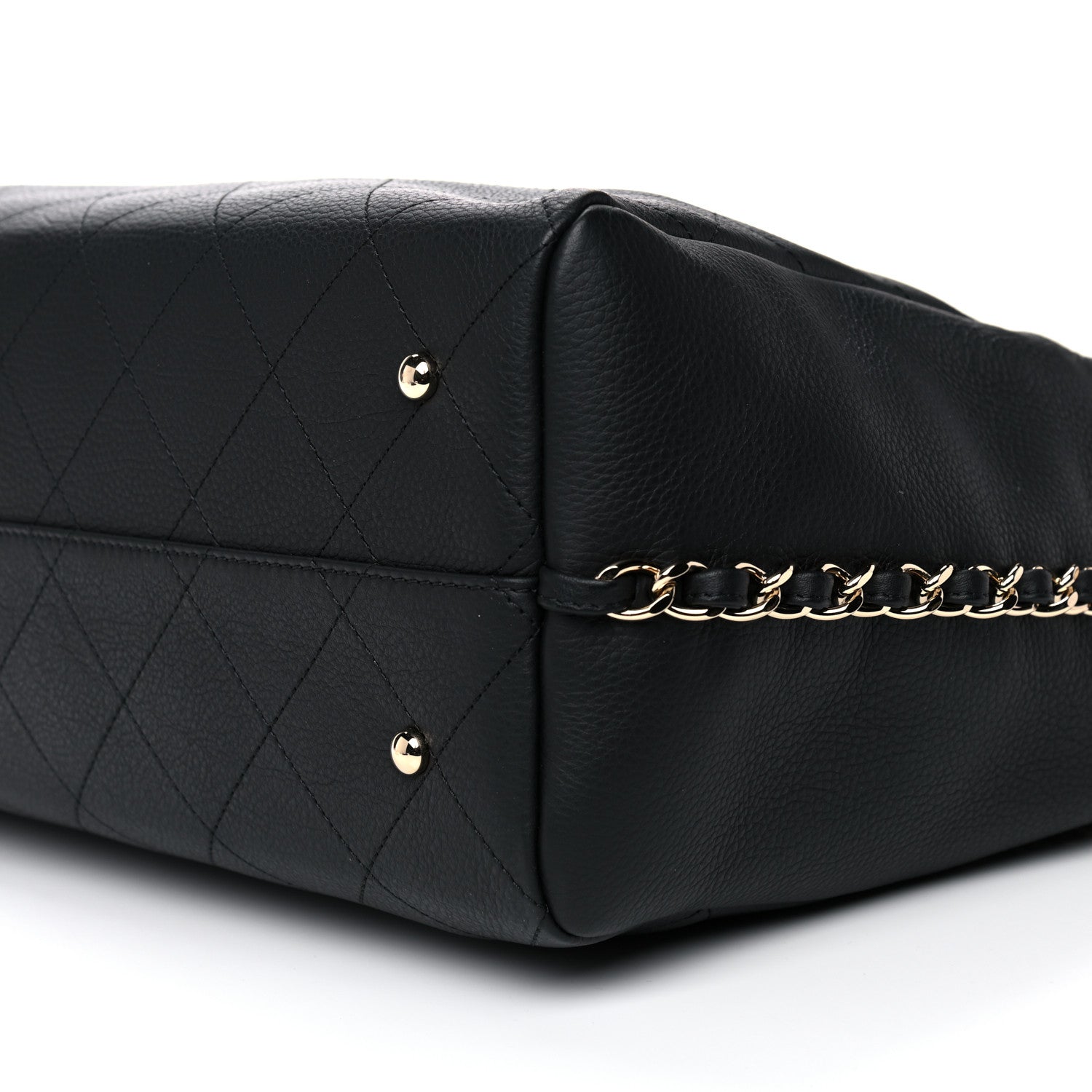 Chanel Bullskin Stitched Large Shopping Bag Black 9 of 11