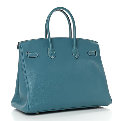 Hermes Togo Birkin 35 Blue Jean 2 of 9