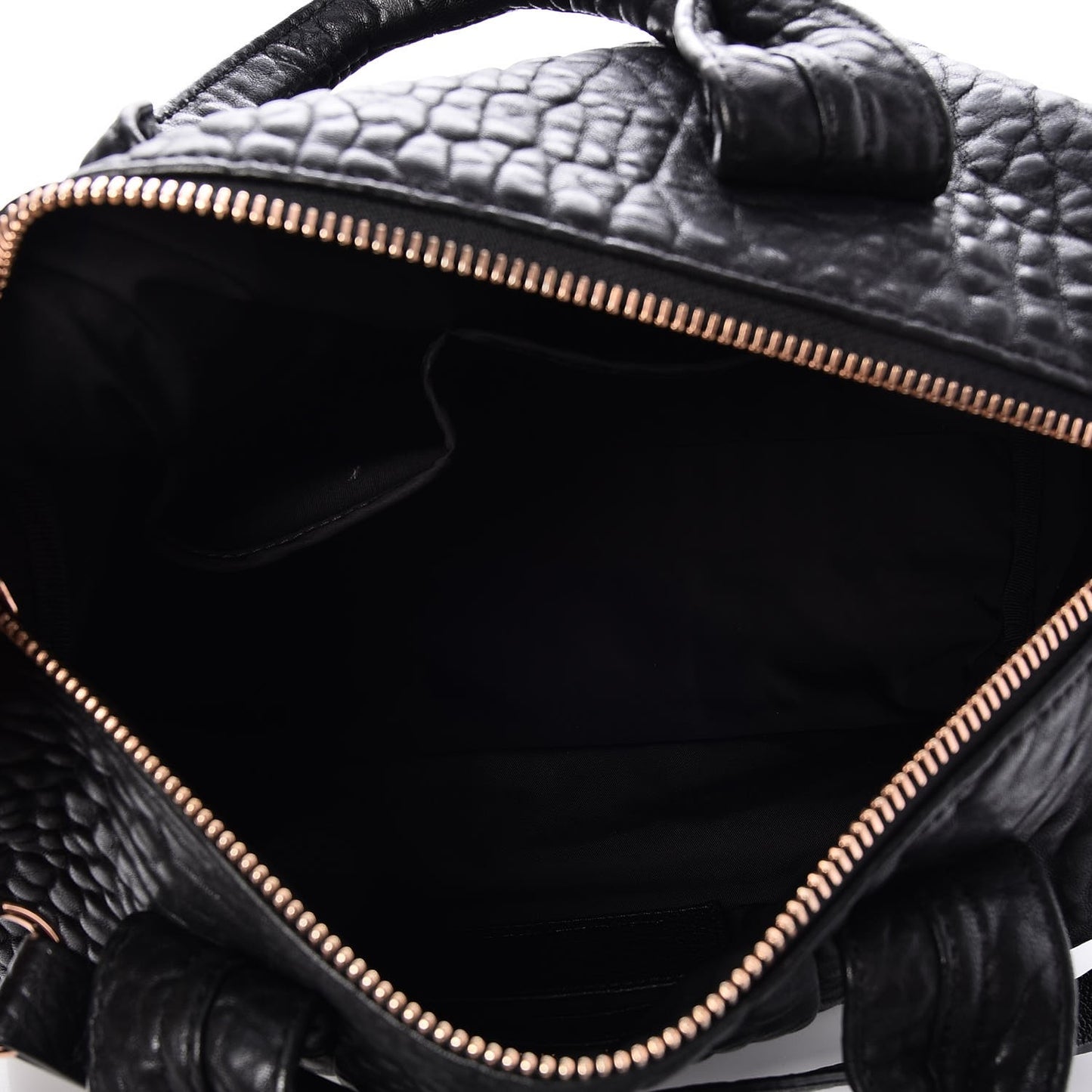 Pebbled Lambskin Rocco Black Rose Gold Hardware