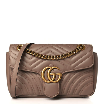Gucci Calfskin Matelasse Small GG Marmont Shoulder Bag Porcelain Rose 1 of 9