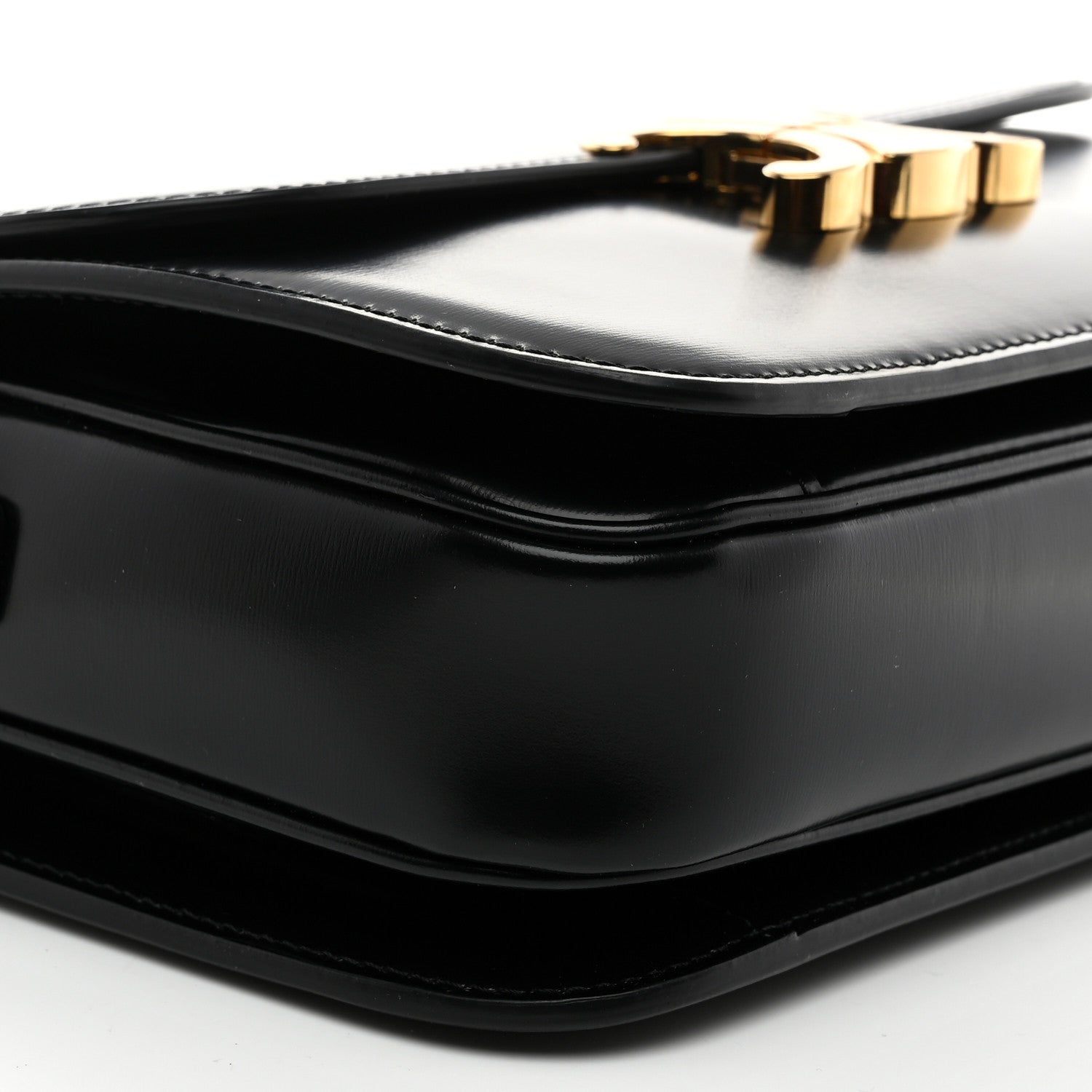 Celine Shiny Calfskin Medium Triomphe Black 12 of 13