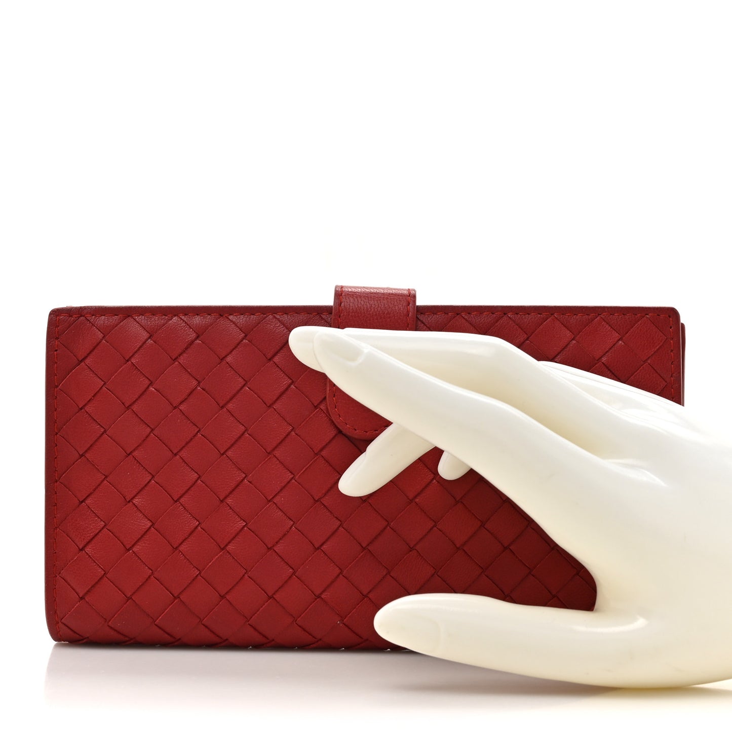 Nappa Intrecciato Continental Flap Wallet Red
