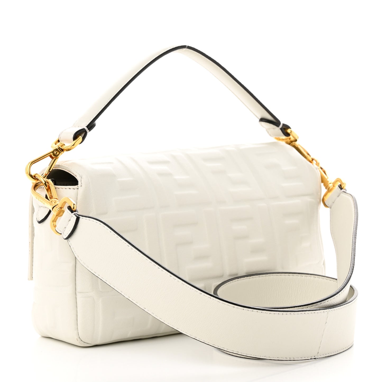 Nappa FF 1974 Embossed Baguette White