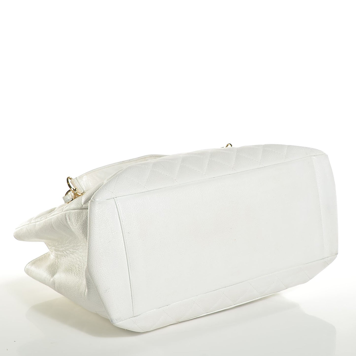 Caviar Quilted Grand Shopping Tote GST White