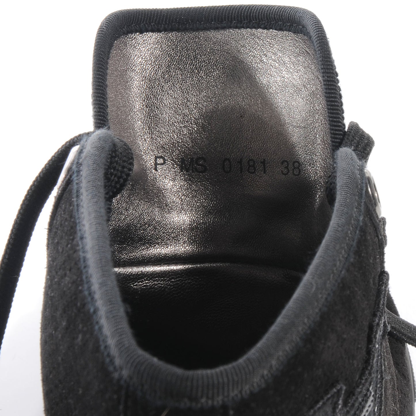 Suede Sequins Perforated Punchy High Top Sneakers 38 Black