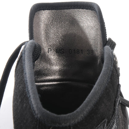 Louis Vuitton Suede Sequins Perforated Punchy High Top Sneakers 38 Black 5 of 6