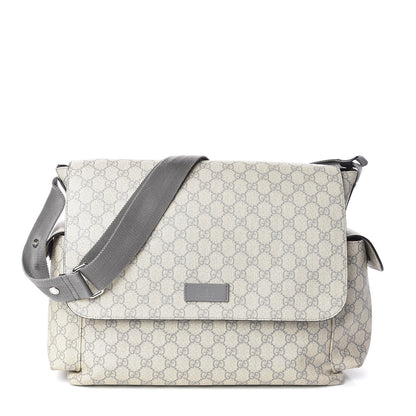 Gucci GG Plus Monogram Messenger Diaper Bag Ecru Grigio 1 of 11