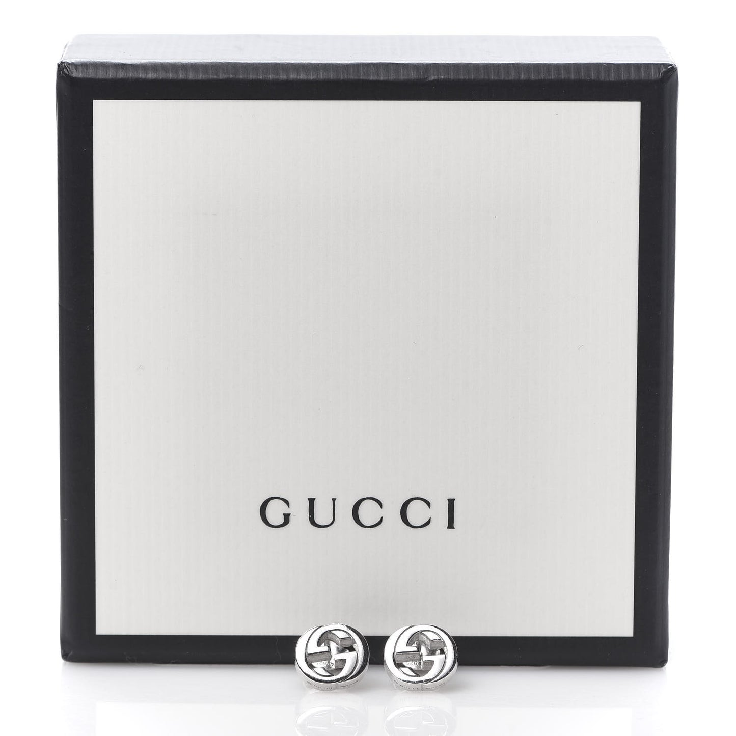 Sterling Silver Interlocking GG Stud Earrings