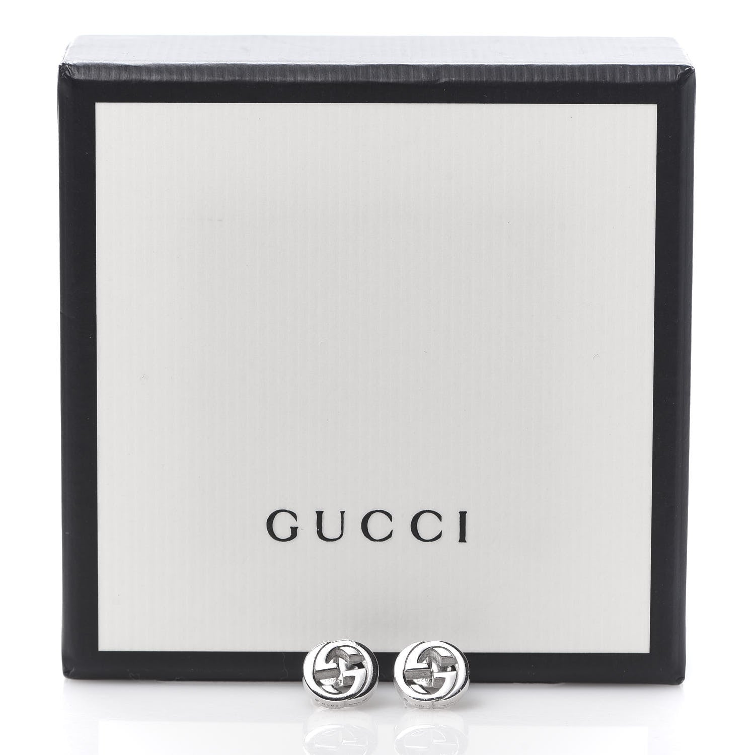 Gucci Sterling Silver Interlocking GG Stud Earrings 5 of 5