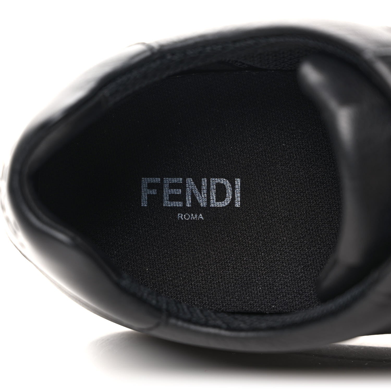 Fendi Vitello Karligraphy Embossed Low Top Sneakers 8 Black 7 of 8