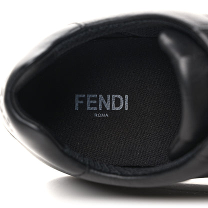 Fendi Vitello Karligraphy Embossed Low Top Sneakers 8 Black 7 of 8