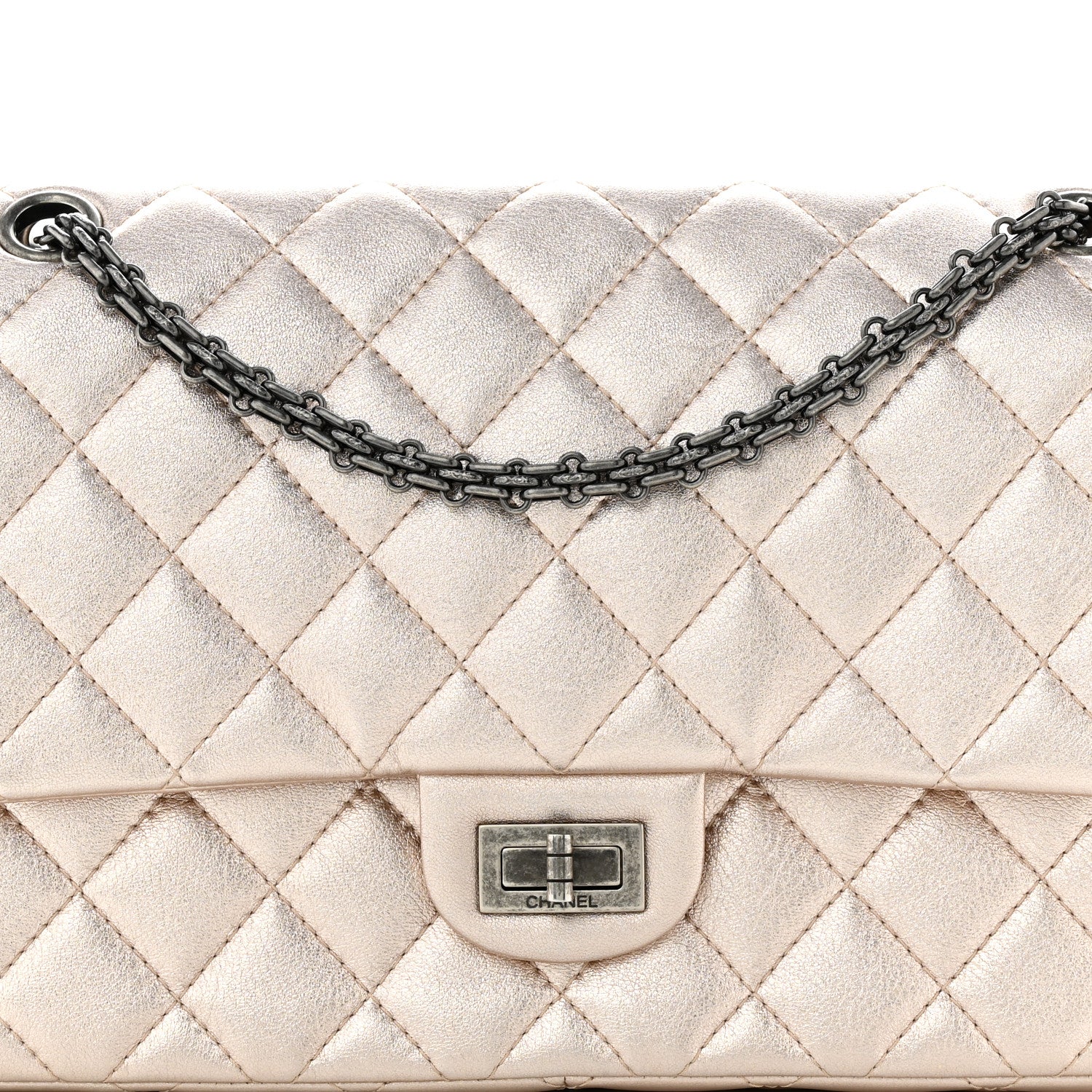 Chanel Metallic Calfskin Quilted 2.55 Reissue 226 Flap Gold 8 of 10
