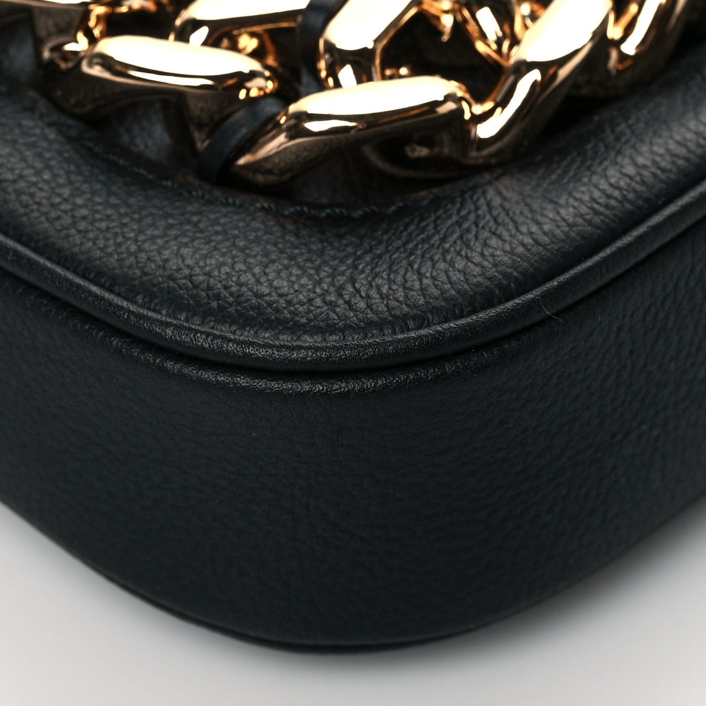 Calfskin La Medusa Small Chain Hobo Bag Black