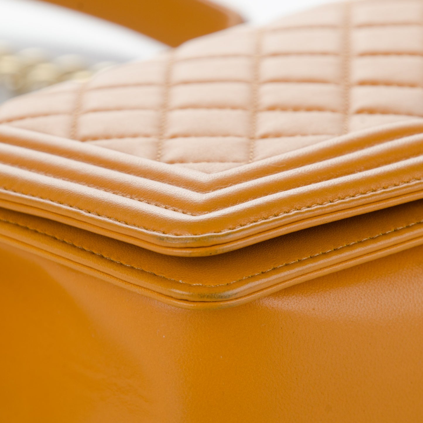 Lambskin Quilted Medium Boy Flap Yellow